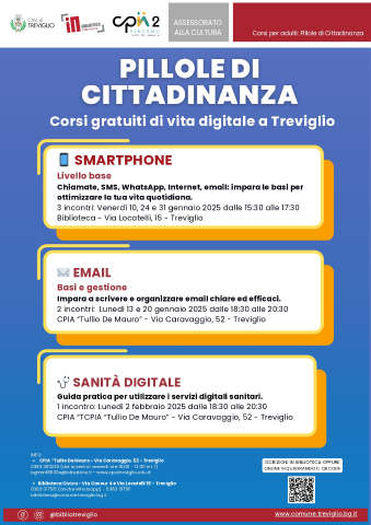 PILLOLE DI CITTADINANZA - Corsi gratuiti di vita digitale a Treviglio